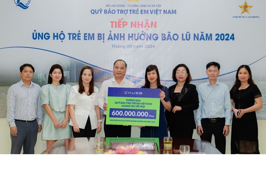 Chubb Life Việt Nam hỗ trợ đợt 1 số tiền 600 triệu đồng đến trẻ em và gia đình chịu ảnh hưởng bão số 3